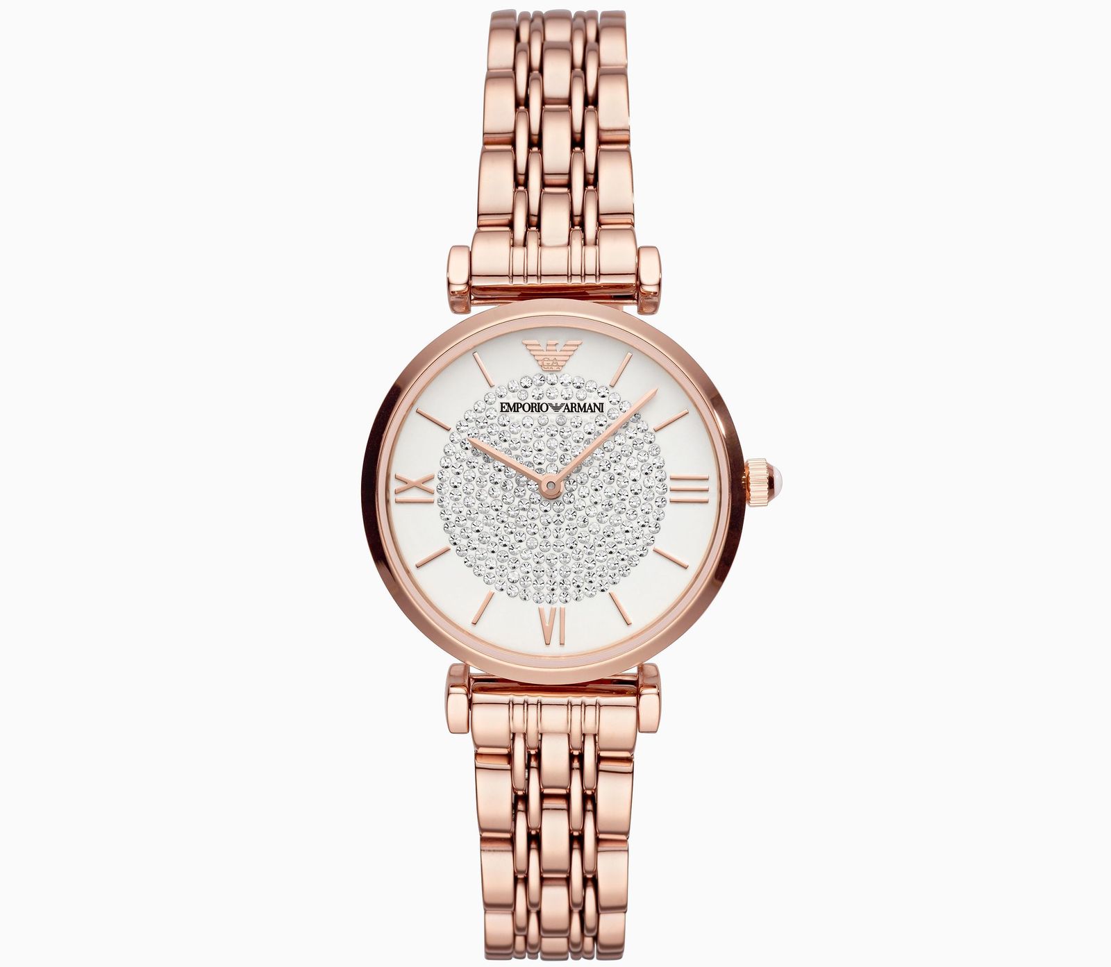New Emporio Armani AR11244 Rose Gold Dial Stainless Steel Women's Watch