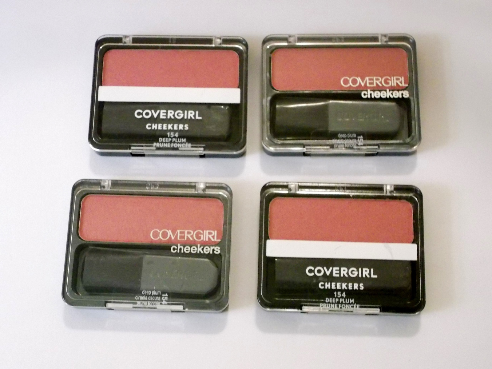 (4) CoverGirl Cheekers Blendable Powder Blush 'Deep Plum' 154, LOT Blush