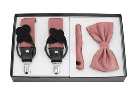 Berlioni Italy Formal Tuxedo Bow Tie Convertible Suspenders Hanky Gift Box Set image 10