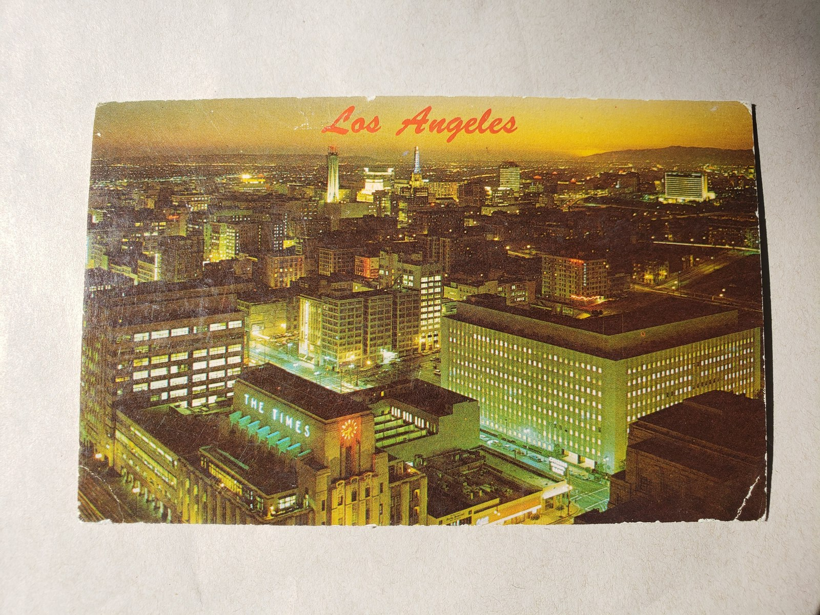 Vintage Postcard Los Angeles Night Cityscape 1960s Western Publishing NonTopographical