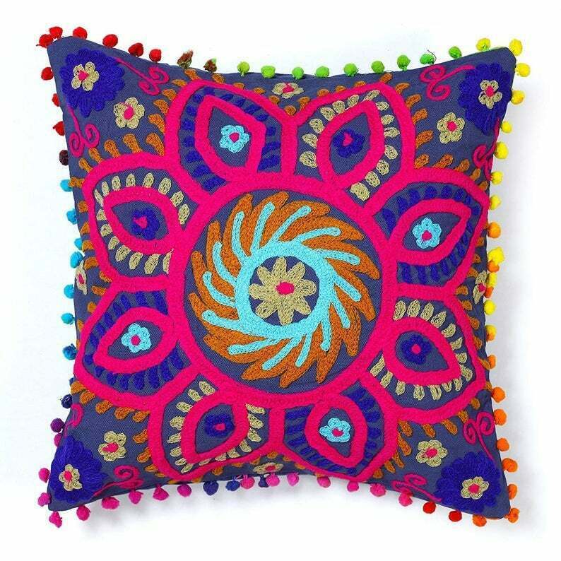 Suzani Cushion Cover PILLOW CASES Cushions Cover Embroidered Pillow Cover JP152