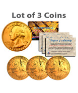 Bicentennial 1976 Quarters US Coins 24K GOLD PLATED w/Capsules &amp; COA *Lo... - $13.06