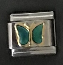 Green Butterfly Italian Charm Enamel Link K23 Style GN - $12.00