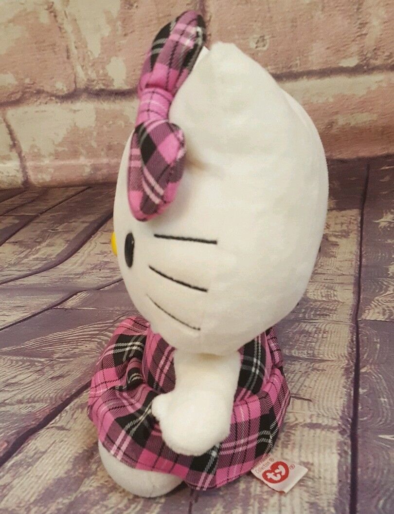 Plaid Christmas Dress 6 Inch NEW MWMT Ty Beanie Baby ~ HELLO KITTY