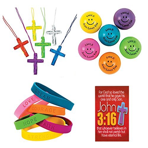 145 Piece Religious Christian Themed Party Favors Gift Bundle Set for