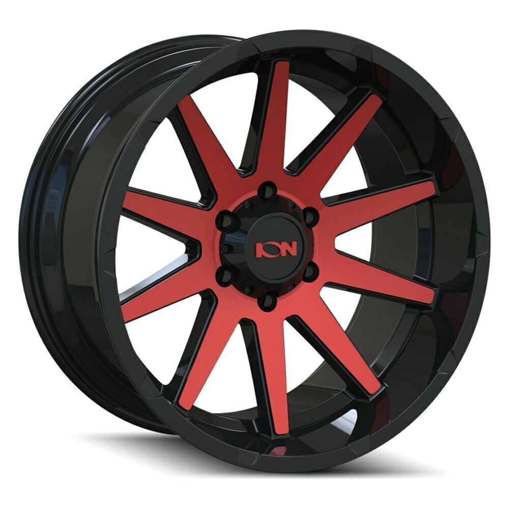 20x10 Ion 143 8x170 -19 Black Red Wheels Rims Set(4) - Wheels