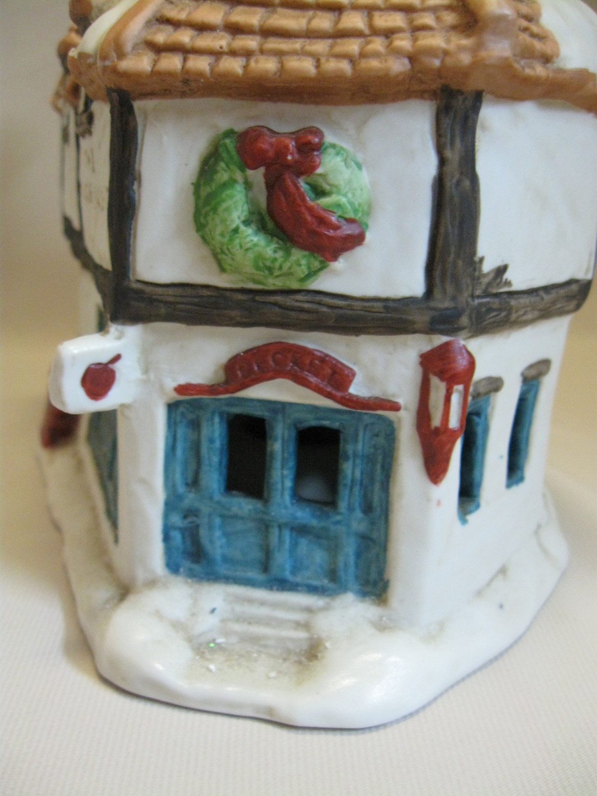 Bisque Porcelain The Village Market Building Christmas Village