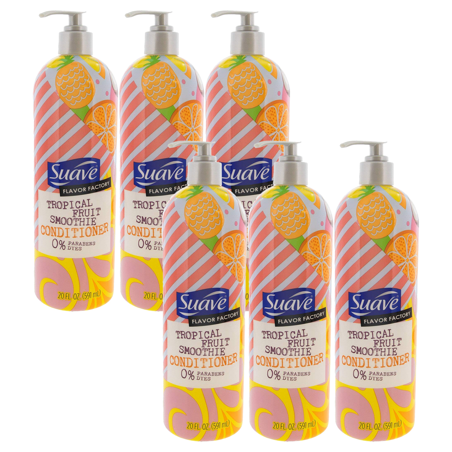 6-Pack New SUAVE HAIR Flavor Factory Tropical Fruit Smoothie Conditioner 20 oz