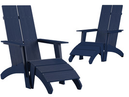 Sawyer Modern All-Weather Poly Resin Wood Adirondack Chair - Navy, Set of 2  - $1,120.45