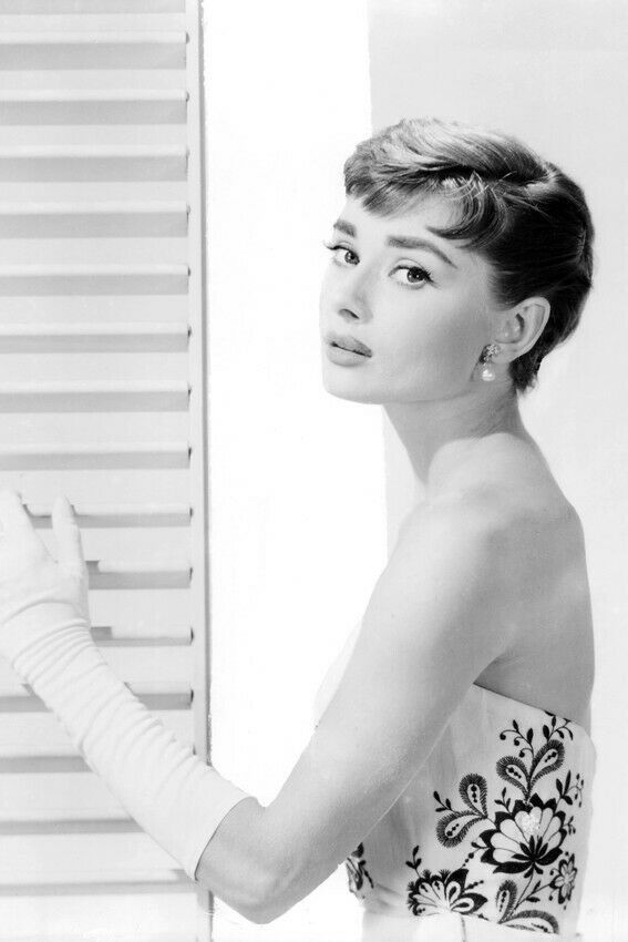 Audrey Hepburn Large Poster Off Shoulder Dress White Gloved Hand ...