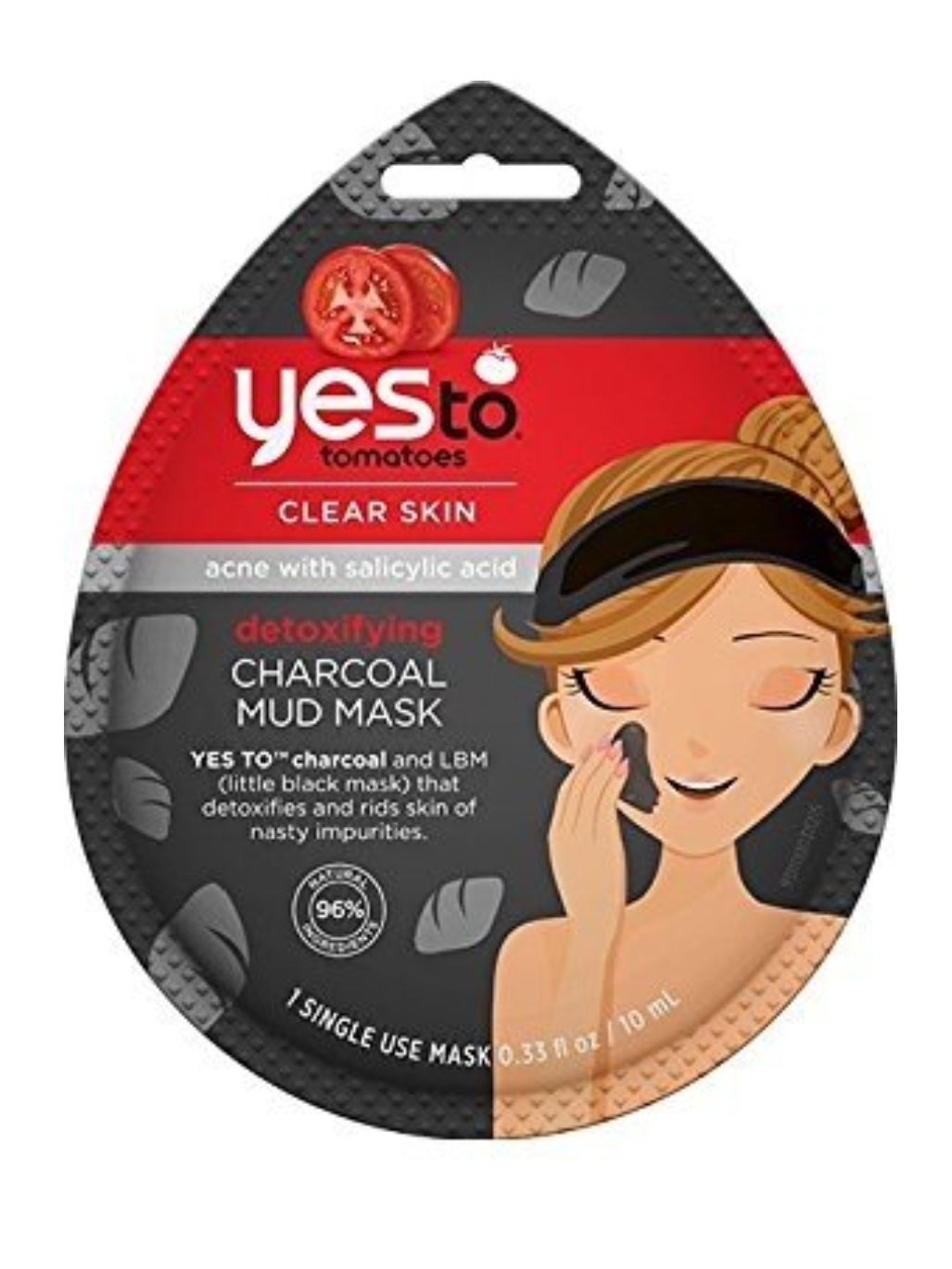 Yes to Tomatoes Charcoal Mud Mask, Single Use Face Mask  - $3.95