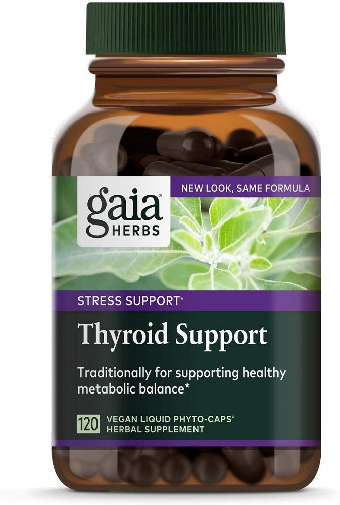 Gaia Herbs, Thyroid Support, Ashwaganda, Bladderwrack, Coleus, Kelp, 120 Count