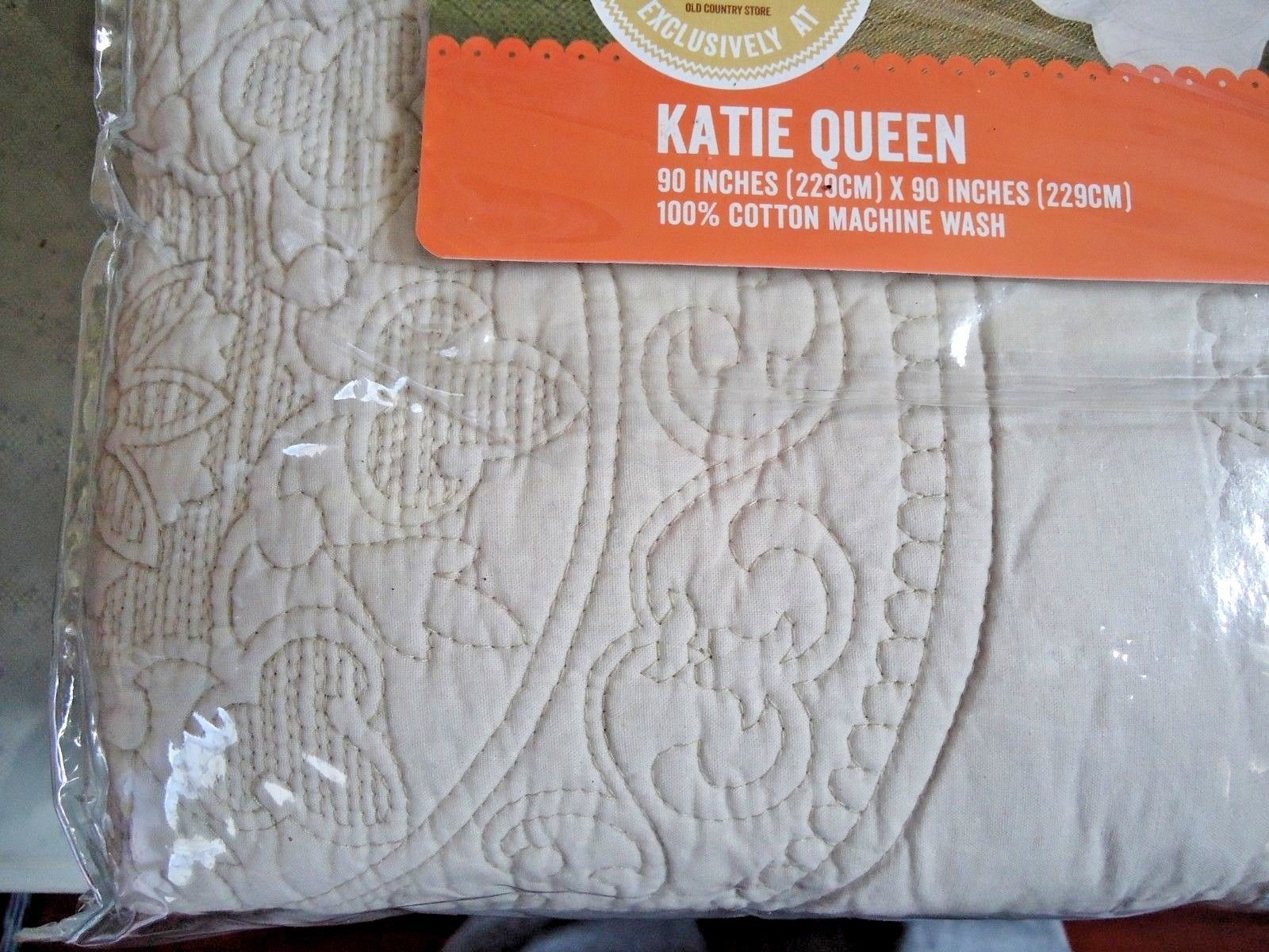 Cracker Barrel Queen Size Country Quilt KATIE HTF Pattern Beige