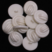 24 Count Buttons -  1.125&quot; Off-White Plastic Raised Design Shank Buttons... - $2.97