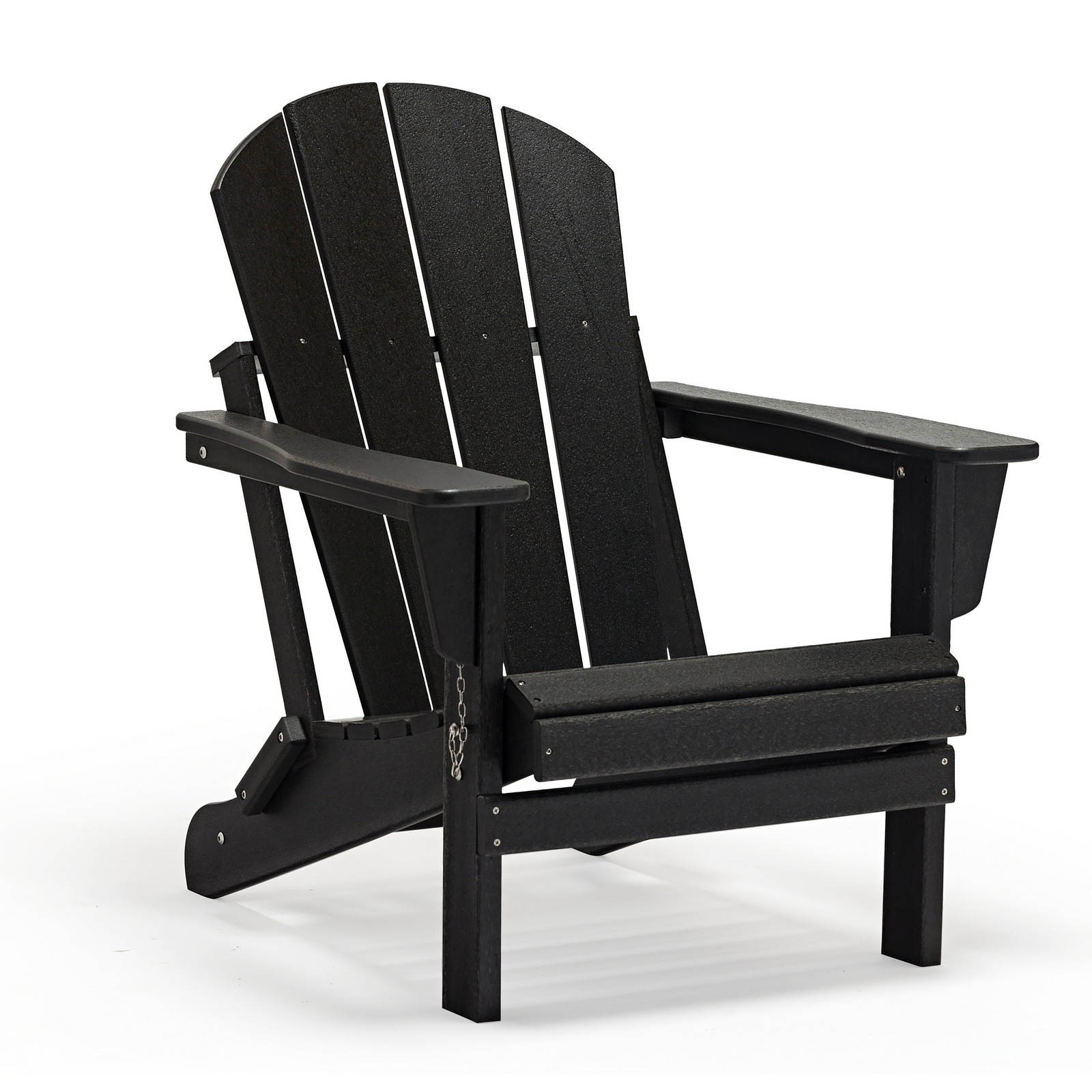 Primary image for BLACK Patio Adirondack Chair Folding Outdoor Poly Seat Lounge Garden Deck Porch