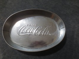 Embossed Coca-Cola Galvanized  small oval Tray Serving Platter 9 X 6 inches - $9.65
