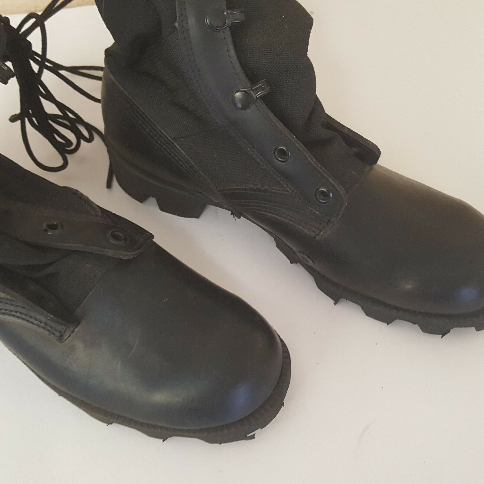 Vintage Ro-Search Military Size 4R Boots Canvas Leather Black NOS ...