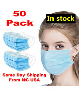 50 PCS Face Mask Non Medical Disposable 3-Ply Earloop Mouth Cover With B... - $8.90