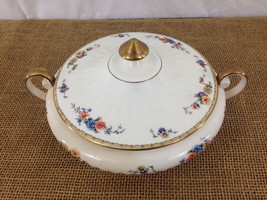 Cambridge Ivory 22 Carat Gold Trim Victorian Floral Double Handled Cover... - $18.81