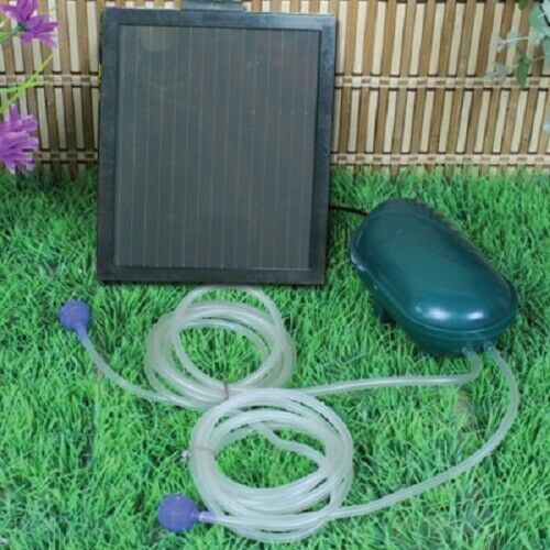 Solar Powered Water Garden Pond Air Pump 52GPH (200LPH) Pump w/Battery