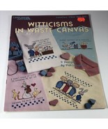 Leisure Arts Craft Leaflet #784 Witticisms in waste canvas 9 Designs Vin... - $2.71