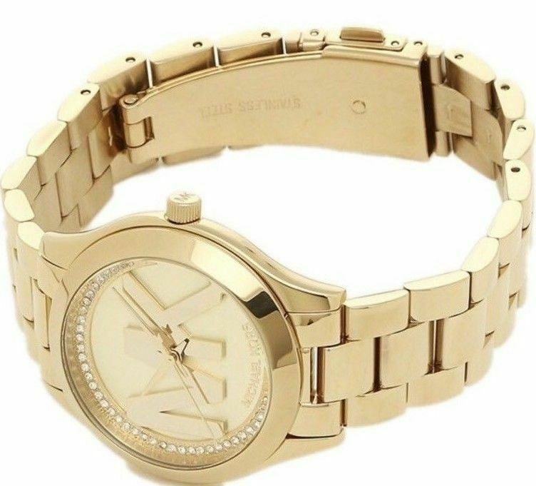 MICHAEL KORS MK3477 Gold Tone Mini Slim Runway Ladies Wrist Watch ...