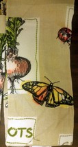 1 Printed Kitchen Towel (15"x 25") Butterflies & Turnip By Am - $7.91