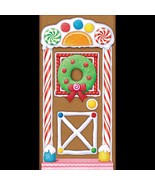 Holiday GINGERBREAD HOUSE DOOR COVER POSTER BACKDROP Christmas Candy Dec... - $7.57