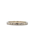18k White Gold Hand Engraved Wedding Band Ring Jewelry (#J5727) - $371.25