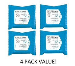 Bioderma Hydrabio H2O Wipes x25- 4 Pack $40 VALUE- New! Sealed! EXP:06/22 - $14.87