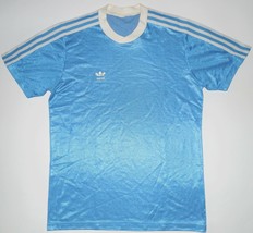 Adidas Vtg Football Jersey Shirt 80s Blue Made in Yugoslavia Retro - $32.38