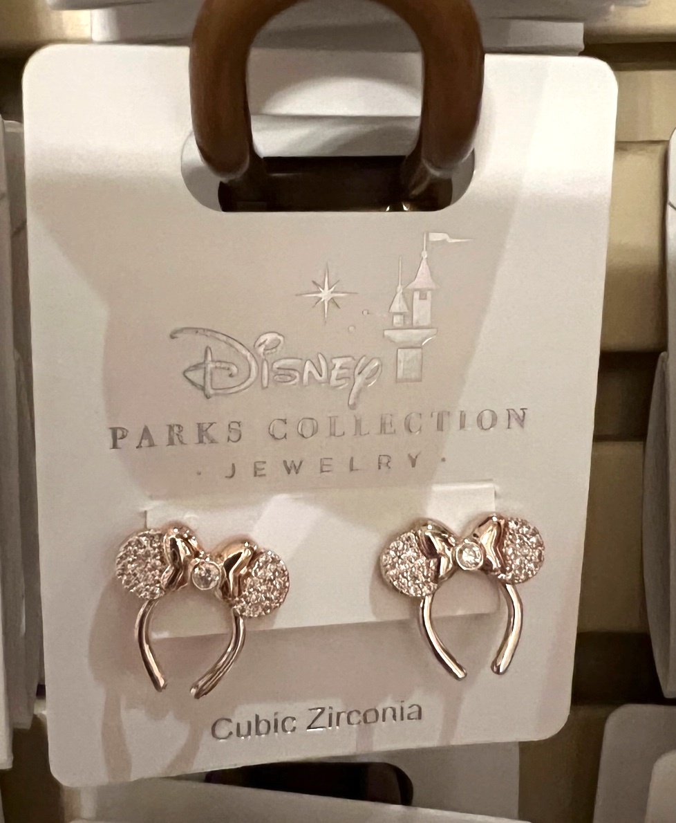 Disney Parks Minnie Mouse Ears Headband Cubic Zirconia Earrings NEW