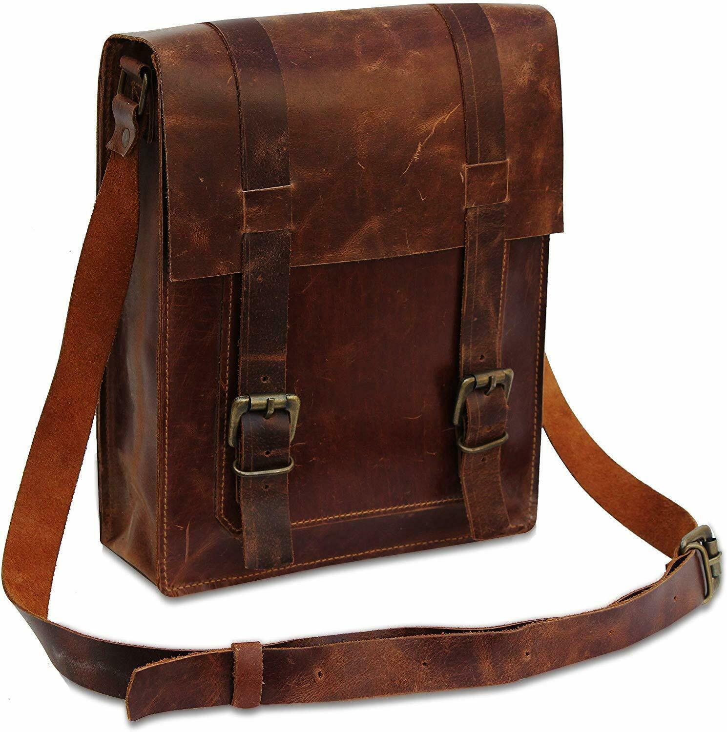 Leather Ipad Messenger Satchel Tablet Shoulder Vintage Travel Man Purse ...