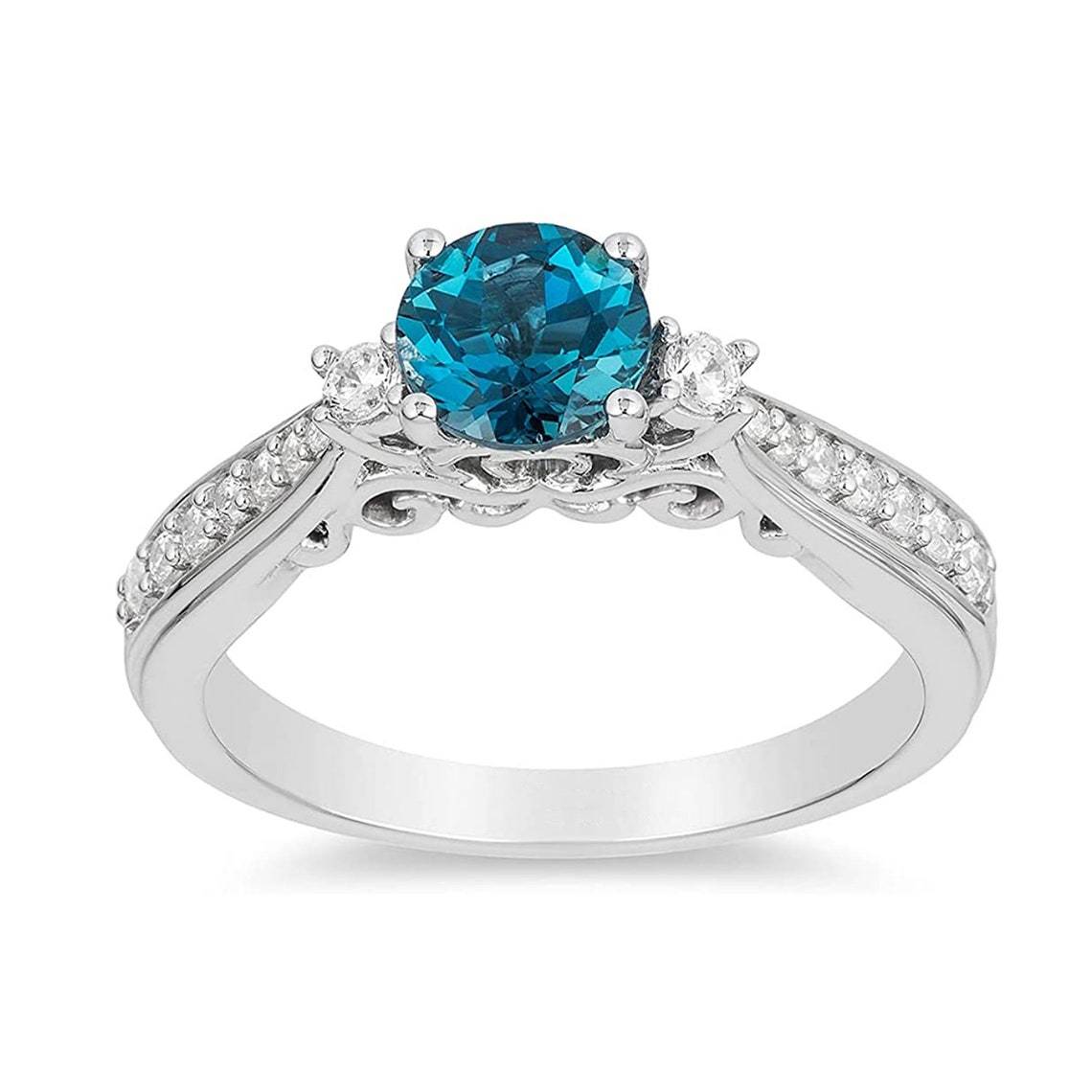 Enchanted Disney Cinderella London Blue Topaz Bridal Ring Love ...