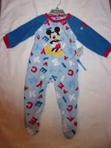 Disney Mickey Mouse Footed Soft Pajamas Blanket Sleeper Size 12-18 MO New W/T - £11.86 GBP