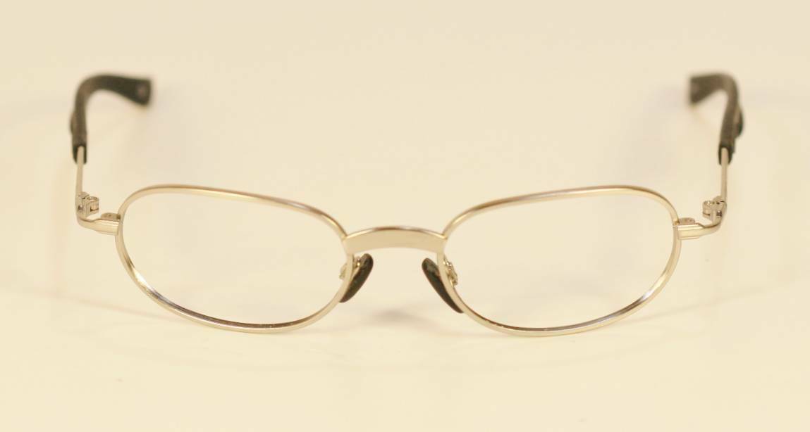 Fossil Unisex LIGHT Brush Silver Metal Eyeglass Frames Designer Style