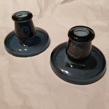 Pair of IKEA Glass Cobalt Blue Candle Holder Designed By Maria Kariis - $8.79