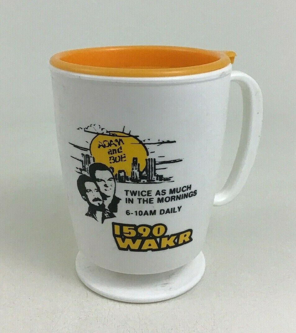 McDonalds Vintage Whirley with Lid 1590 WAKR 12oz Travel Mug Cup Adam