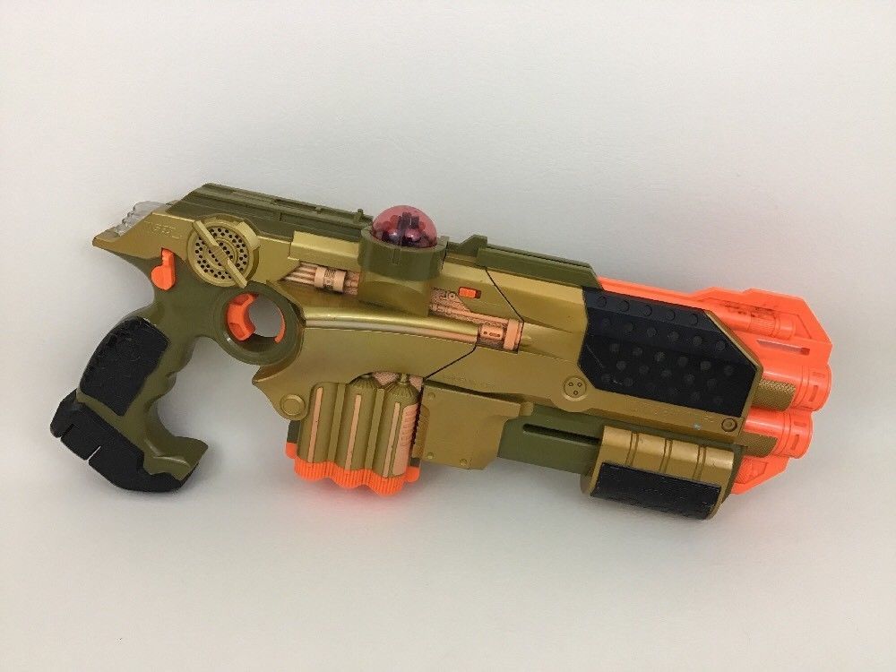 Phoenix LTX Lazer Tag Gold Gun with Shotgun Attachment Tiger Electronics 2004 Laser Tag