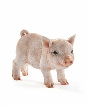 Light Pink Standing Pig Figurine 7.5" Wide Textural Detailing Polyresin Farm