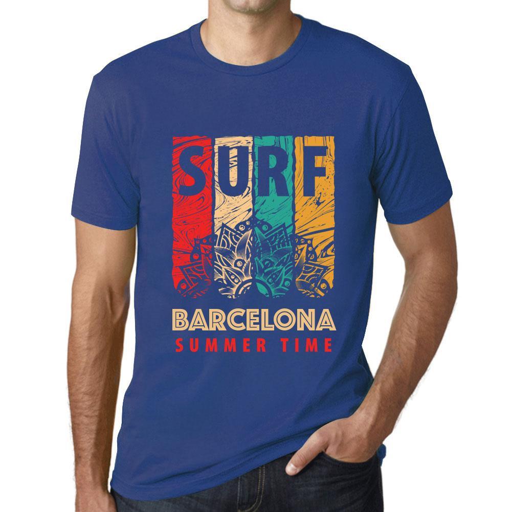 Men’s Graphic T-Shirt Surf Summer Time BARCELONA Royal Blue