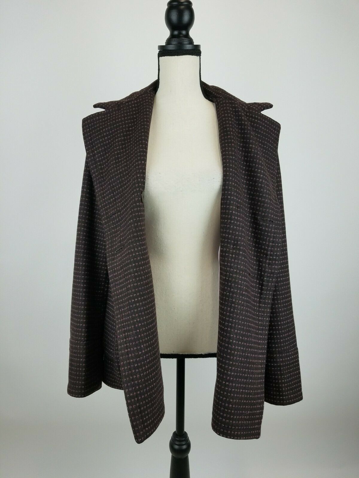 Banana Republic Wool Blend Pea Coat Womens Medium Purple Career B20-15z - Coats, Jackets & Vests