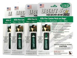 4 Packs Liberty 50 II Plus IGR Spot On For Large Dogs 33 To 66 Lbs 3 Applicators