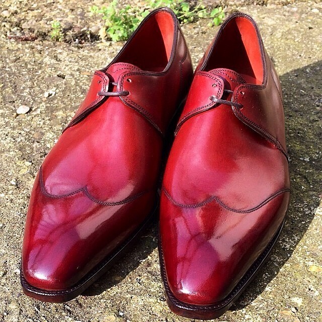 Handmade Shoes Men's Burgundy Color Premium Quality Leather Derby Toe Handmade