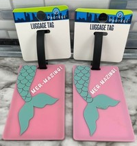 *NEW* 2pc Mermaid Protege Luggage Bag Tag Pink/Green “Mer-mazing” - £6.53 GBP
