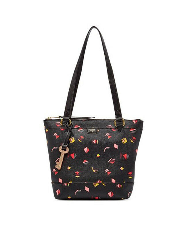 New Fossil Women's Gifting Printed Leather Small Shopper Tote Bag Variety Color