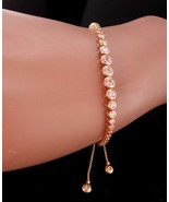Henri Bendel Slide Bracelet - Graduated brilliant cz&#39;s - adjustable 4&quot; t... - $95.00