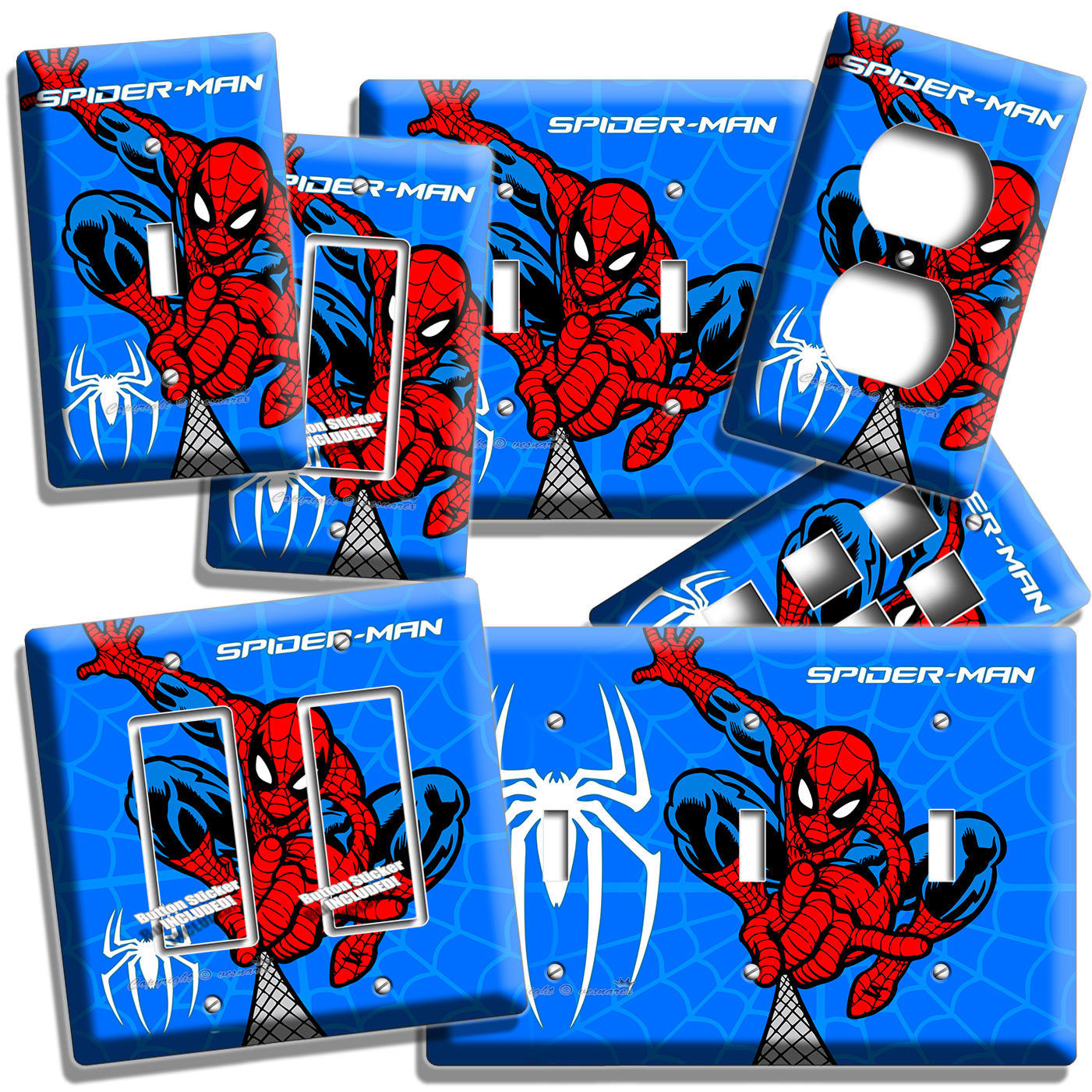 AMAZING SPIDERMAN LIGHT SWITCH OUTLET WALL PLATE COVERS BOYS BEDROOM ROOM DECOR Switch Plates