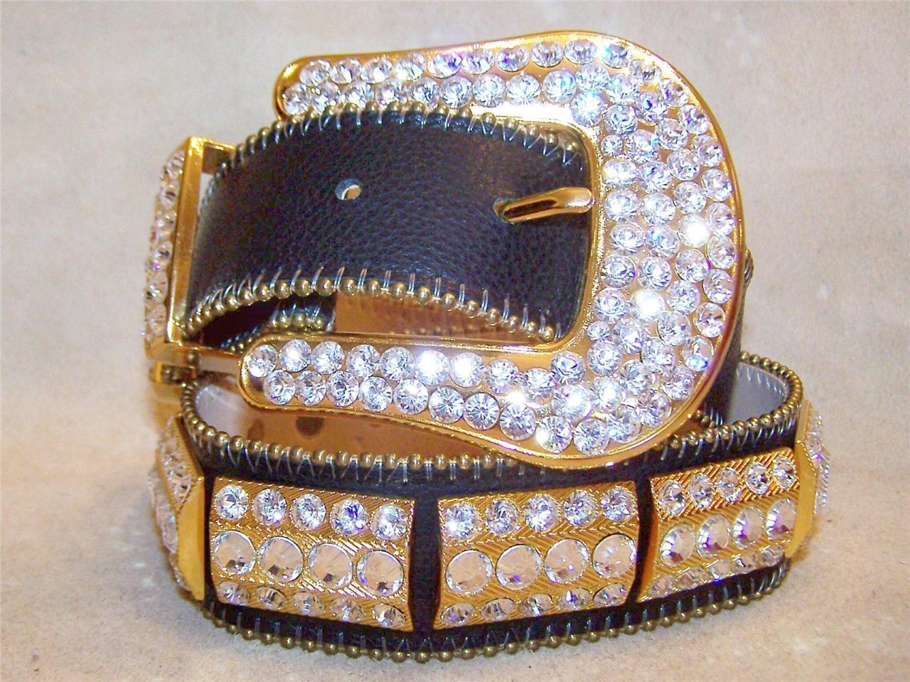 Bb Simon Gold Belt Crystallized With Swarovski Rhinestone Western Bling