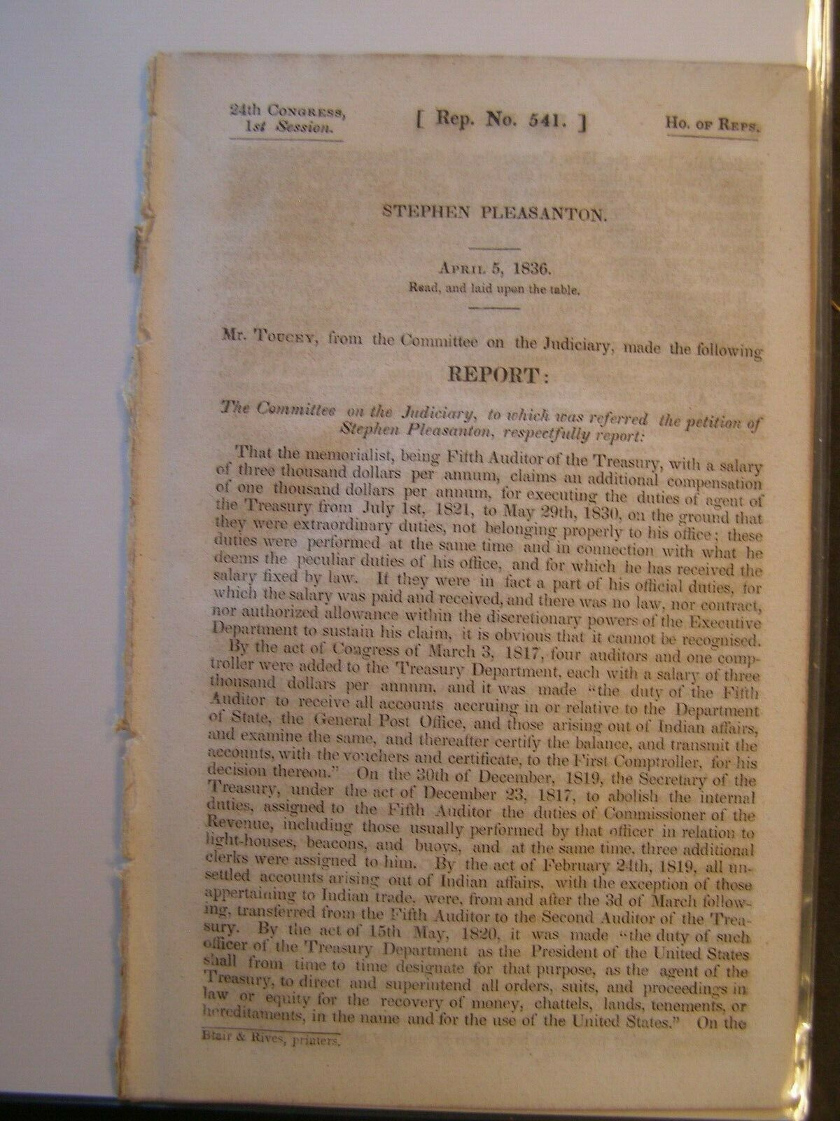gov-report-1836-stephen-pleasanton-5th-auditor-of-treasury-salary-3000